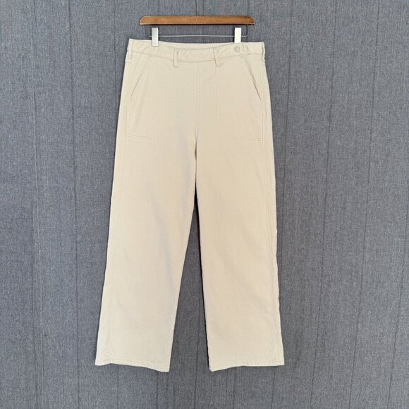 Hot Lava Spring Dream Jean - Cream Wide Straight Leg High Rise Side Zip Size XL - Picture 1 of 10
